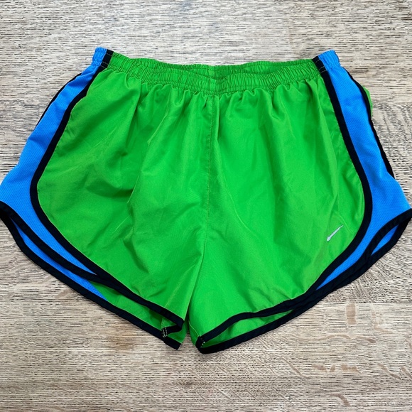 Nike Pants - Nike Drifit Tempo green blue black Women's Athletic Running Shorts large